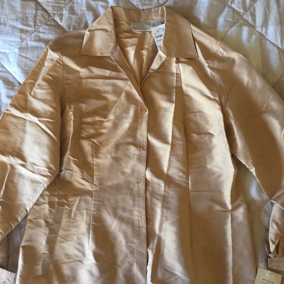 Worthington Silk Classy Elegant Button Down Shirt - Picture 5 of 9